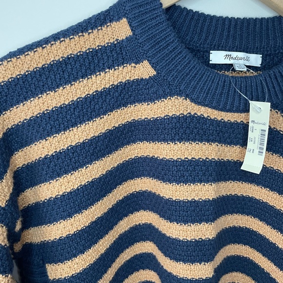 Madewell NWT Striped Pickford chunky knit boxy oversized pullover sweater - Picture 7 of 10